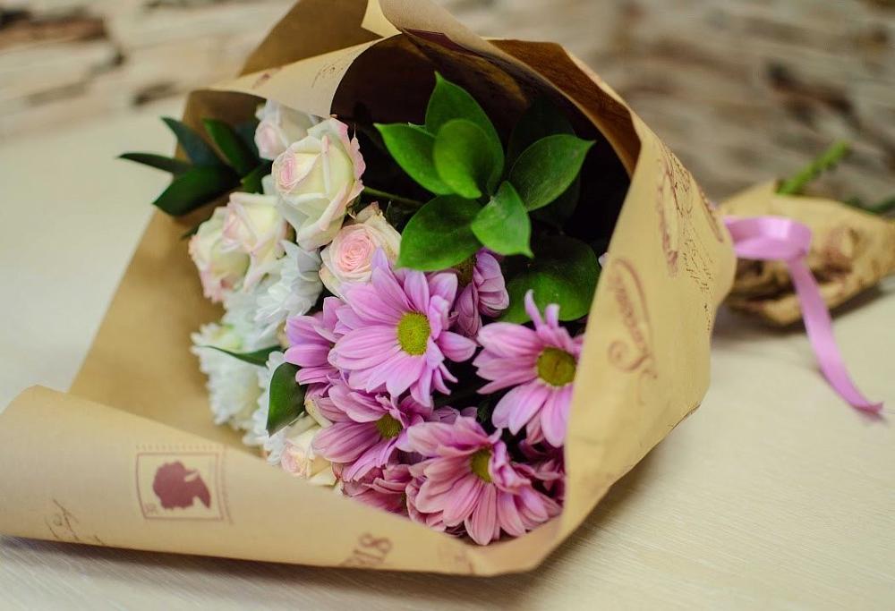 Букет цветов из: Розы и Хризантемы в Дятьково