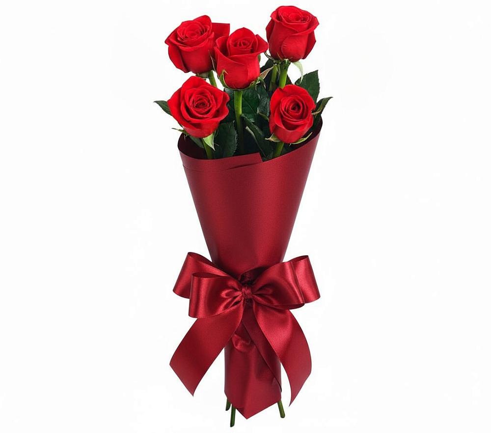 Букет 5 Красных роз Эдлесс Лав в Дятьково