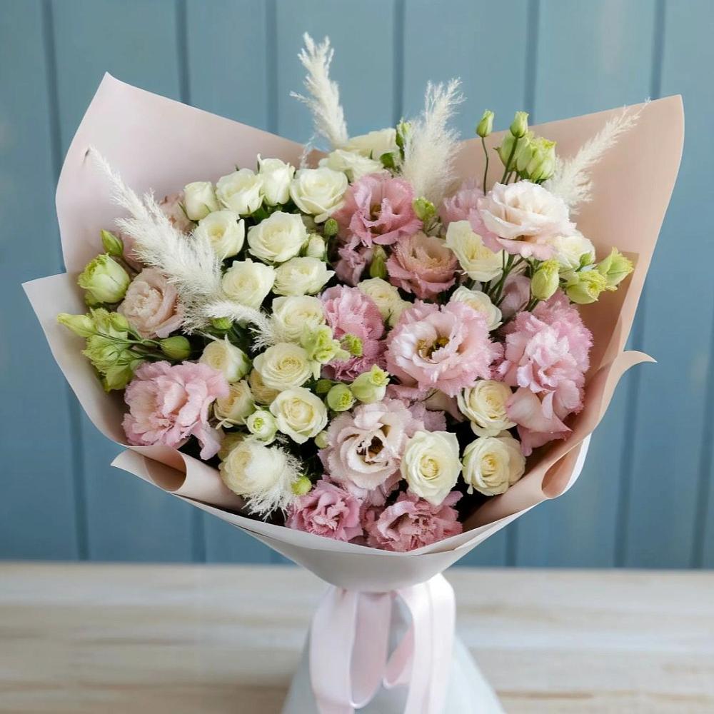 Букет цветов из: Альстромерии и Розы в Дятьково