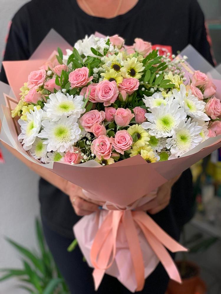 Букет цветов из: Розы и Хризантемы в Дятьково