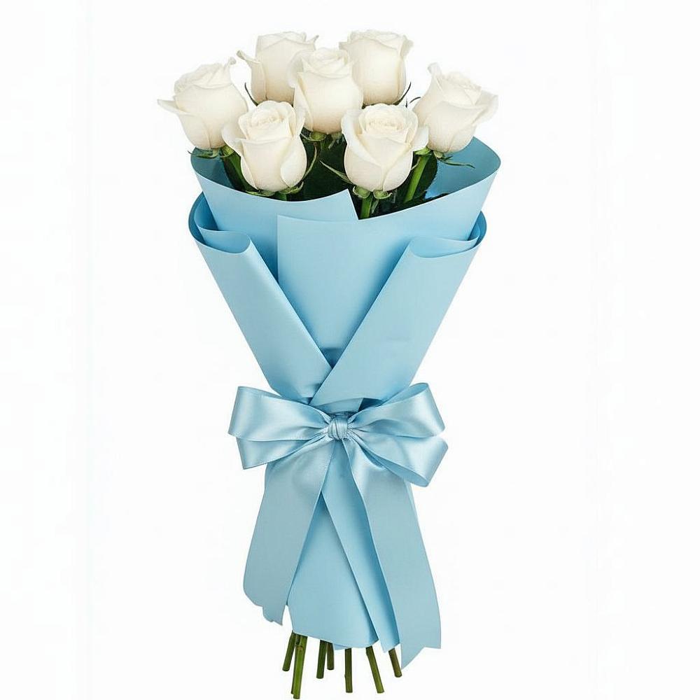 Букет 7 белых роз Проуд в Дятьково