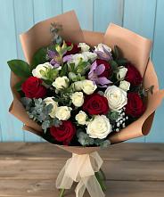 Букет цветов из:  Розы и Альстромерии в Дятьково
