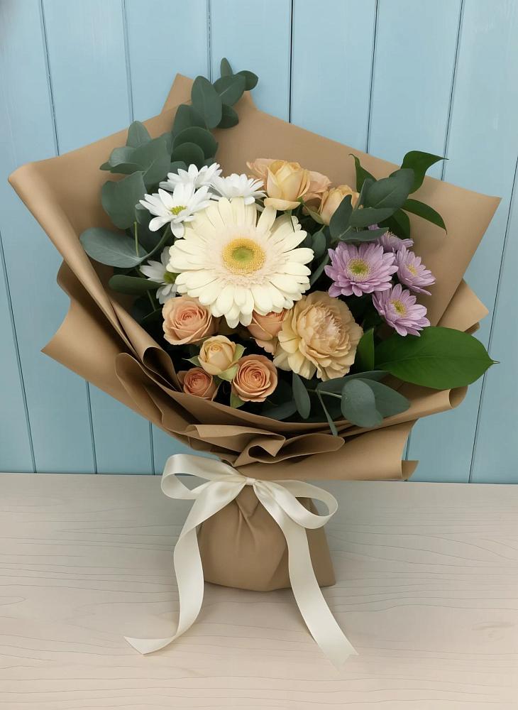 Букет цветов из: Герберы и Хризантемы в Дятьково