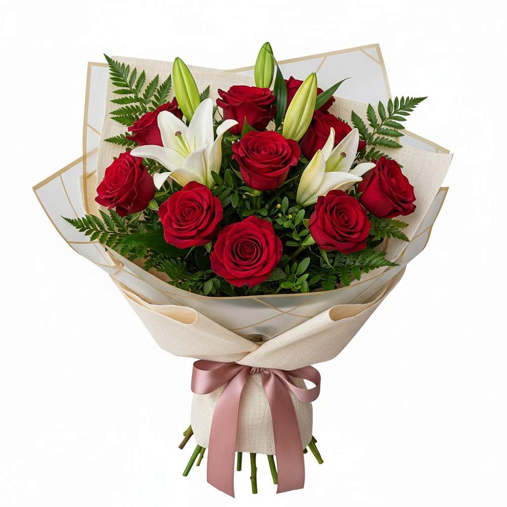 Букет цветов из: Лилии и Розы в Дятьково