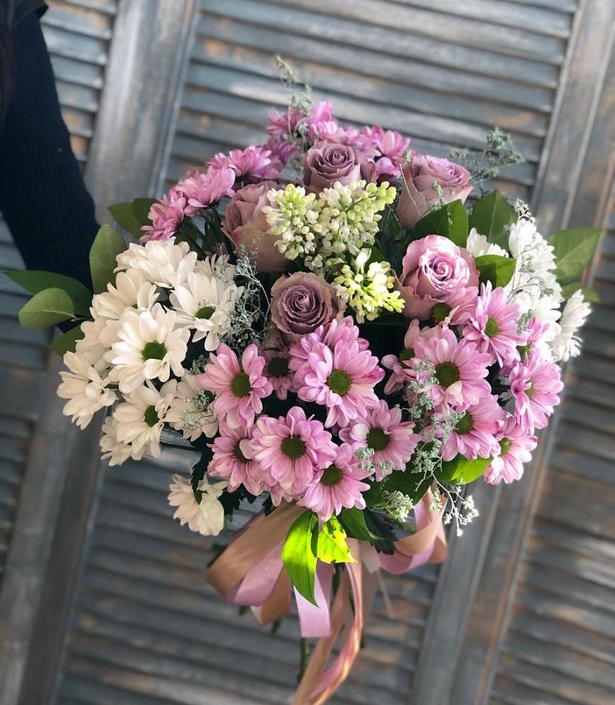 Букет цветов из: Хризантемы и Розы в Дятьково