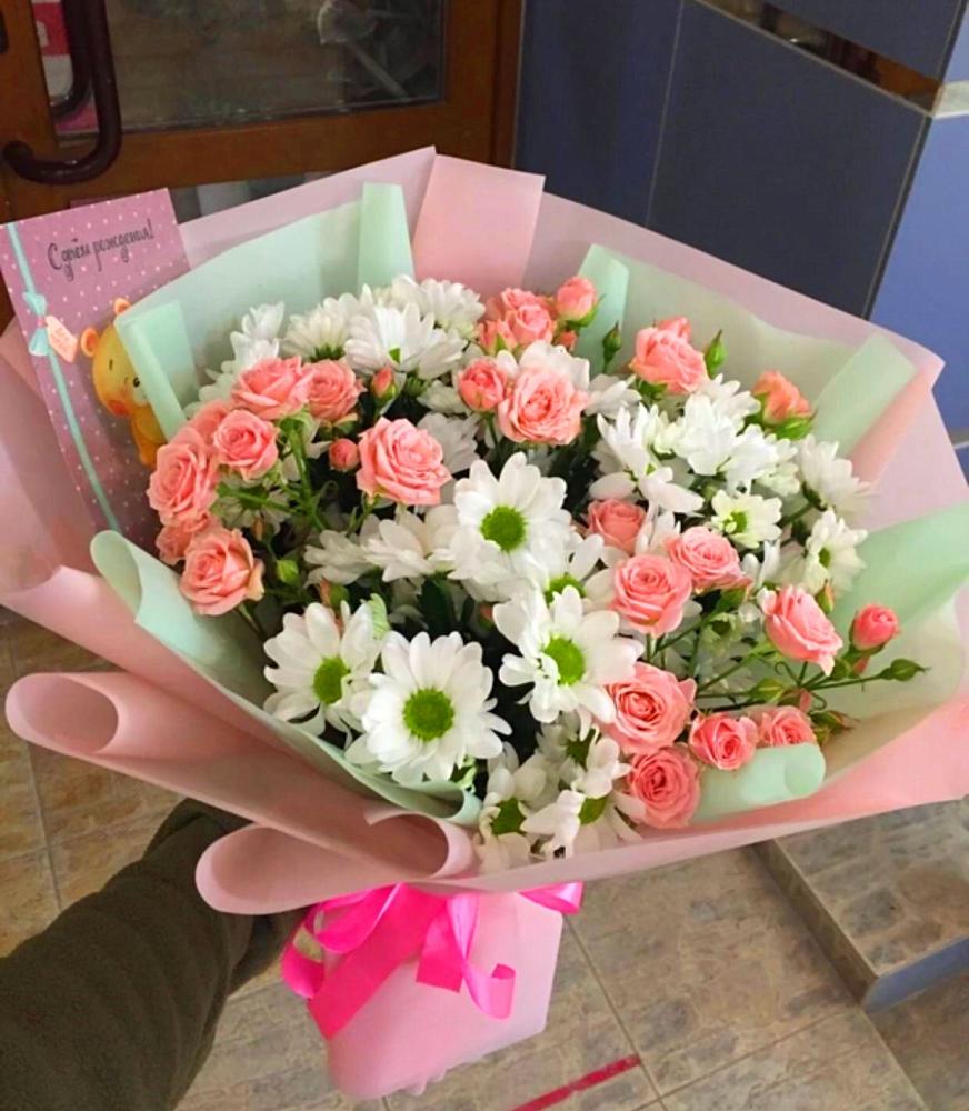 Букет цветов из: Розы и Хризантемы в Дятьково