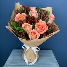 Букет цветов из:  Розы и Альстромерии в Дятьково