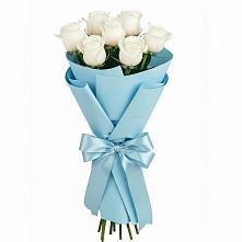 Букет 7 белых роз Проуд в Дятьково