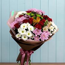 Букет цветов из:  Розы, Хризантемы и Альстромерии в Дятьково