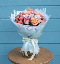 Букет цветов из:  Хризантемы и Розы #REPLACE_PRED# Дятьково