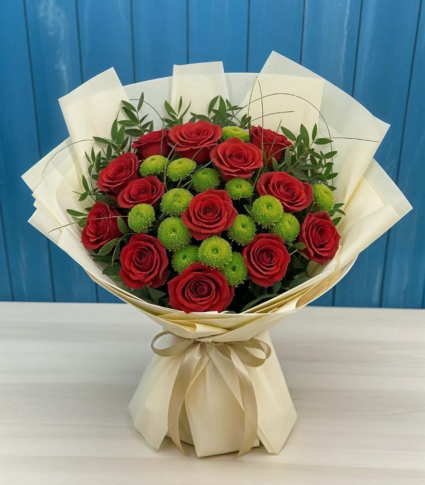 Букет цветов из: Розы и Хризантемы в Дятьково