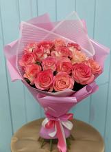 Букет 15 Розовых роз Равель #REPLACE_PRED# Дятьково