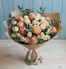 Букет цветов из:  Альстромерии и Розы в Дятьково